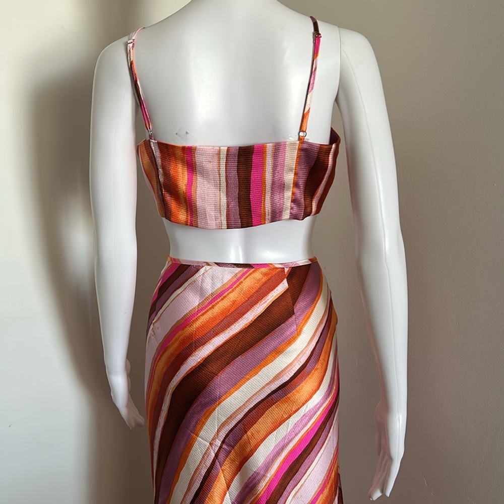 Forever21, Women’s Size L Striped Multicolor Maxi Top and Skirt Set - Picture 14 of 14